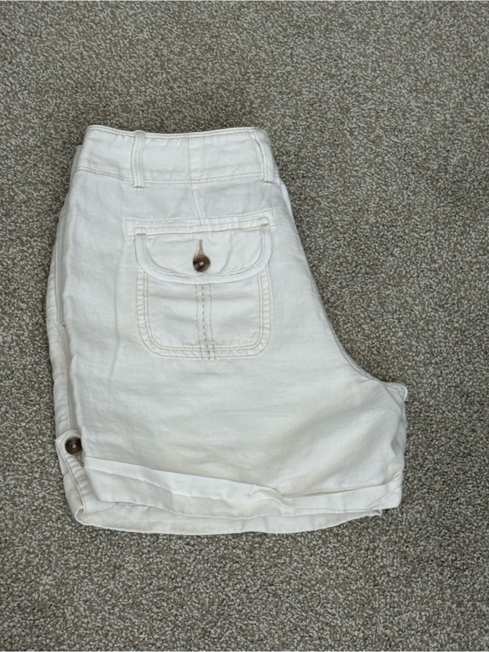 Sonoma Cream High-Rise Cargo Bermuda Shorts
